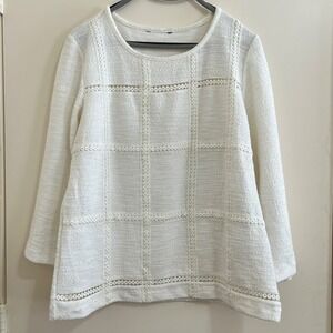 Women Boho Lace Top‎ Large Cotton Eyelet Peasant Cottage Romantic Tunic Casual
